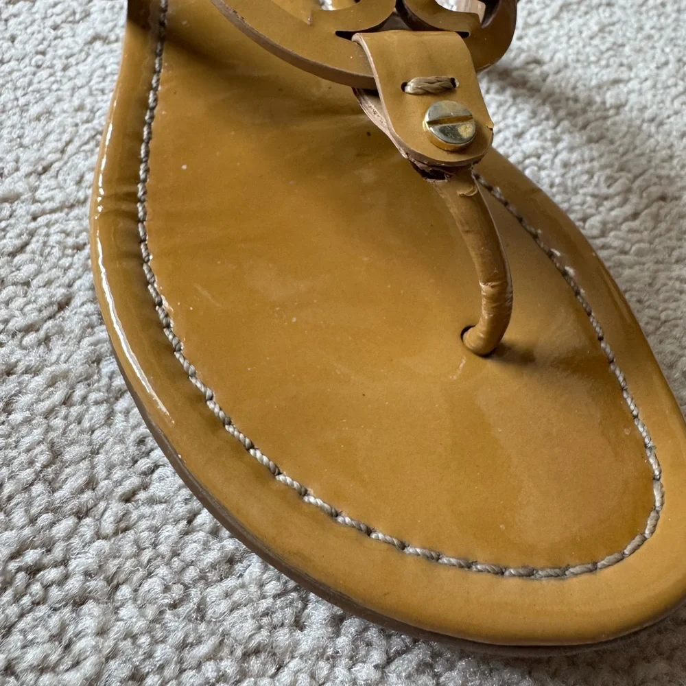 Tory Burch Miller Leather Sandals Tan